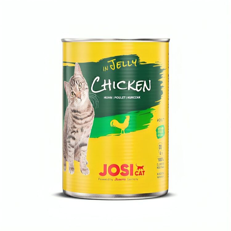 کنسرو گربه جوسرا با طعم گوشت مرغ Josicat Chicken In Jelly وزن 400 گرم